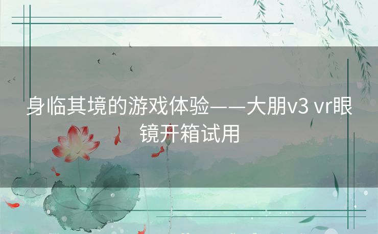 身临其境的游戏体验——大朋v3 vr眼镜开箱试用