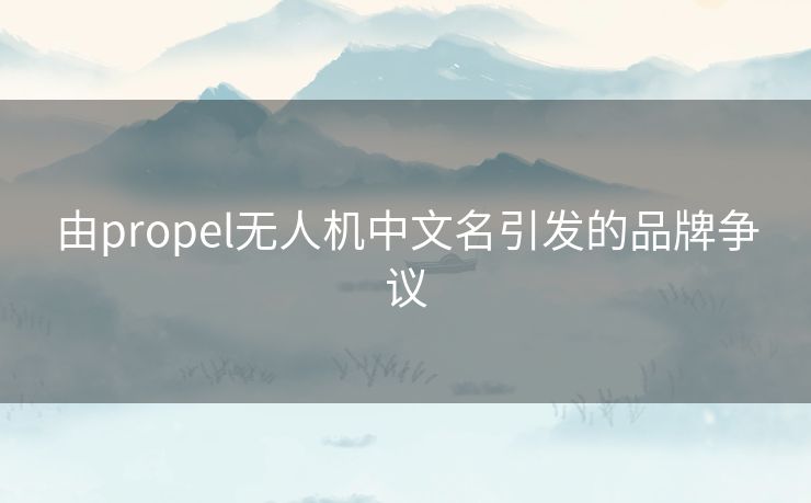 由propel无人机中文名引发的品牌争议