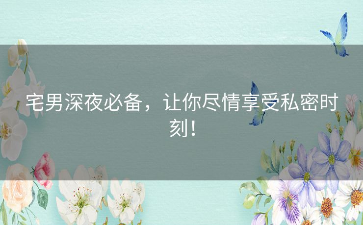 宅男深夜必备，让你尽情享受私密时刻！