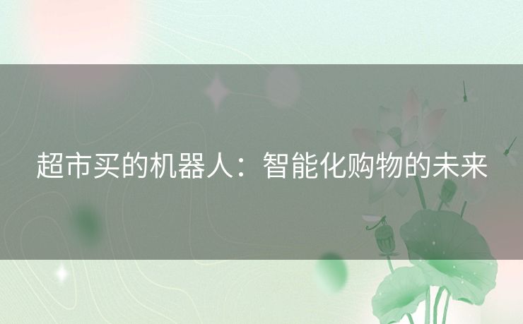 超市买的机器人：智能化购物的未来