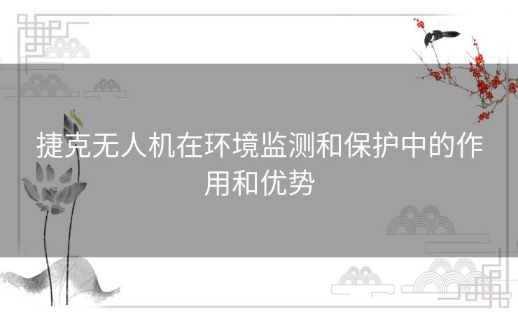 捷克无人机在环境监测和保护中的作用和优势