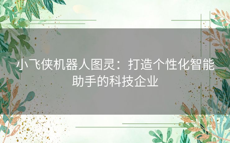 小飞侠机器人图灵：打造个性化智能助手的科技企业