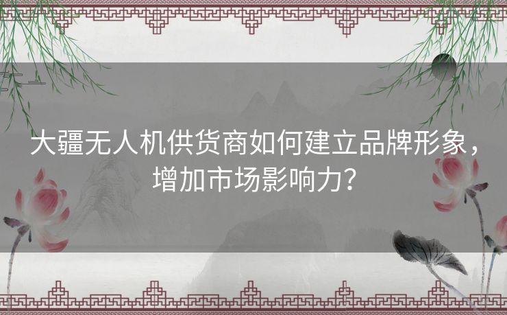 大疆无人机供货商如何建立品牌形象，增加市场影响力？