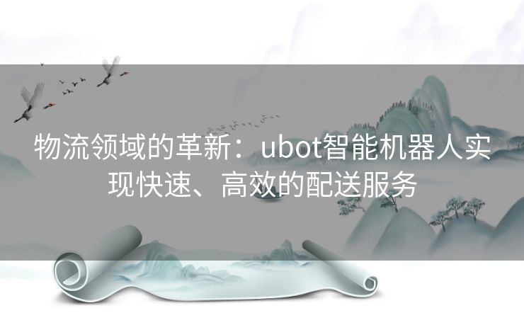 物流领域的革新：ubot智能机器人实现快速、高效的配送服务