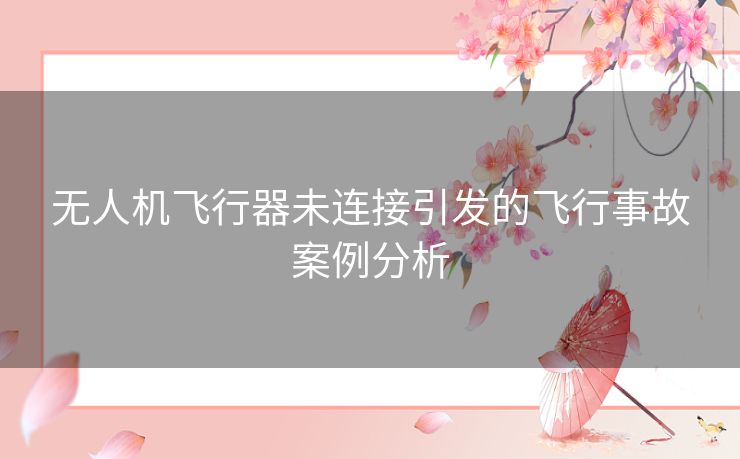 无人机飞行器未连接引发的飞行事故案例分析