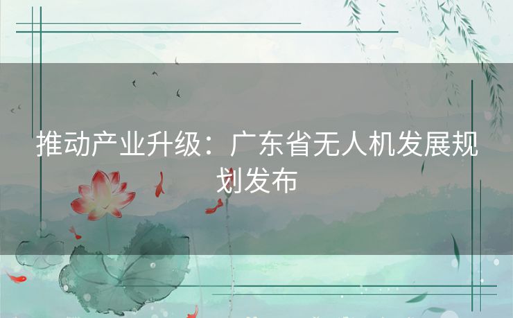 推动产业升级：广东省无人机发展规划发布