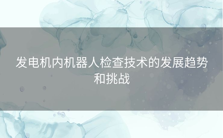 发电机内机器人检查技术的发展趋势和挑战