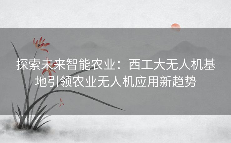 探索未来智能农业：西工大无人机基地引领农业无人机应用新趋势