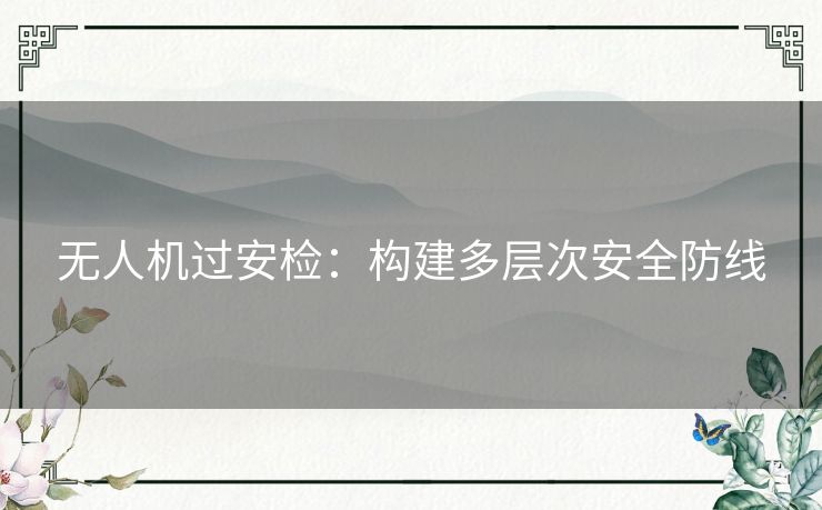 无人机过安检：构建多层次安全防线