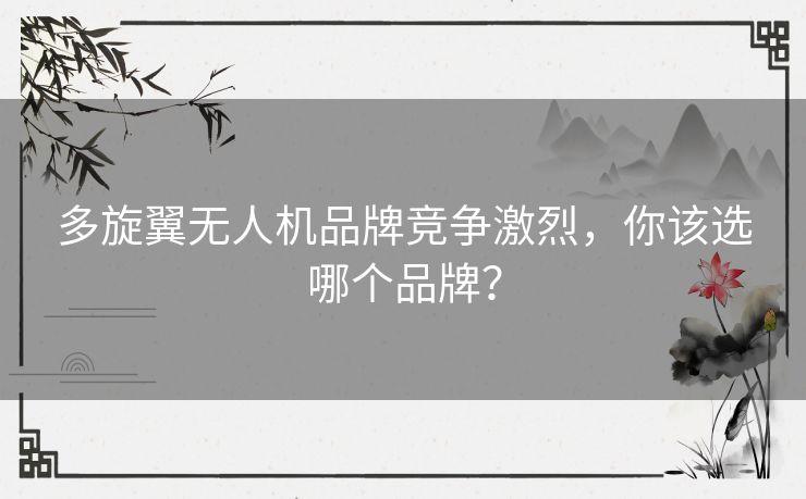 多旋翼无人机品牌竞争激烈，你该选哪个品牌？