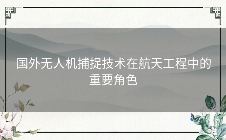 国外无人机捕捉技术在航天工程中的重要角色