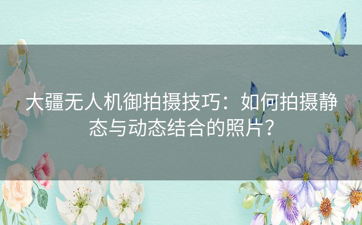 大疆无人机御拍摄技巧：如何拍摄静态与动态结合的照片？