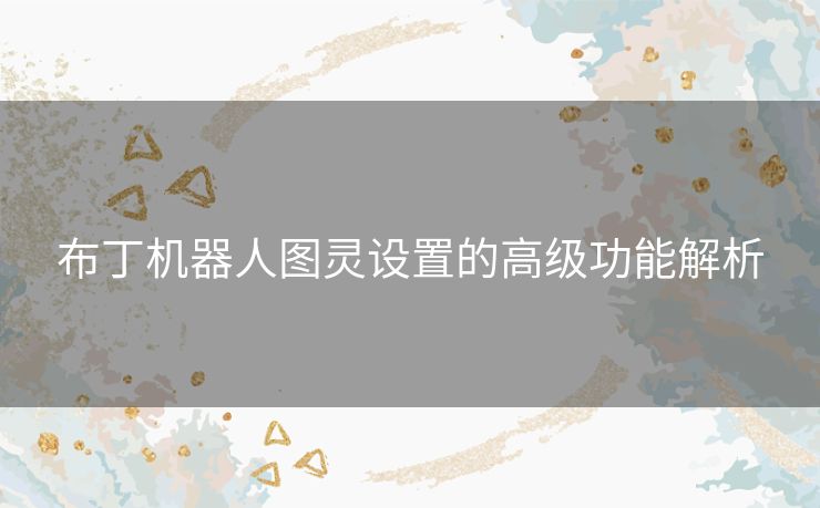 布丁机器人图灵设置的高级功能解析