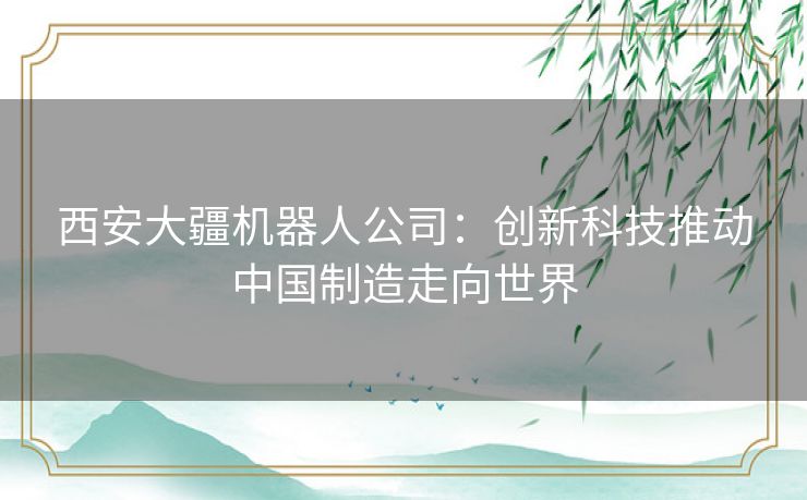 西安大疆机器人公司：创新科技推动中国制造走向世界