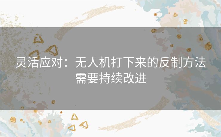 灵活应对：无人机打下来的反制方法需要持续改进