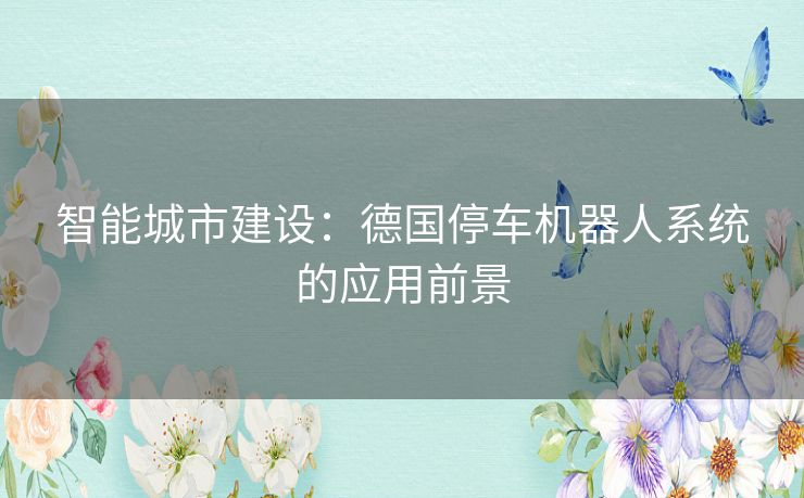 智能城市建设：德国停车机器人系统的应用前景
