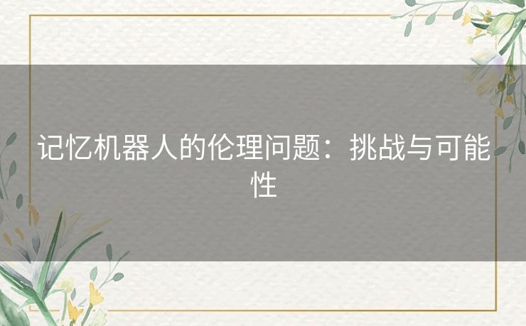记忆机器人的伦理问题：挑战与可能性