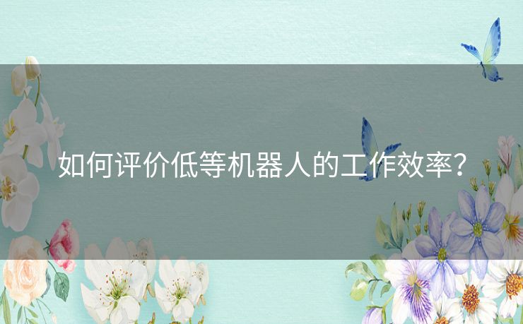 如何评价低等机器人的工作效率？