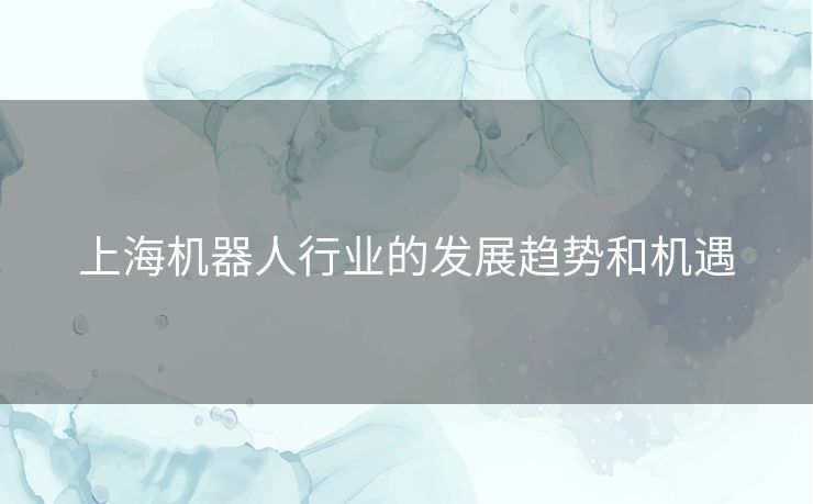 上海机器人行业的发展趋势和机遇