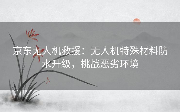 京东无人机救援：无人机特殊材料防水升级，挑战恶劣环境