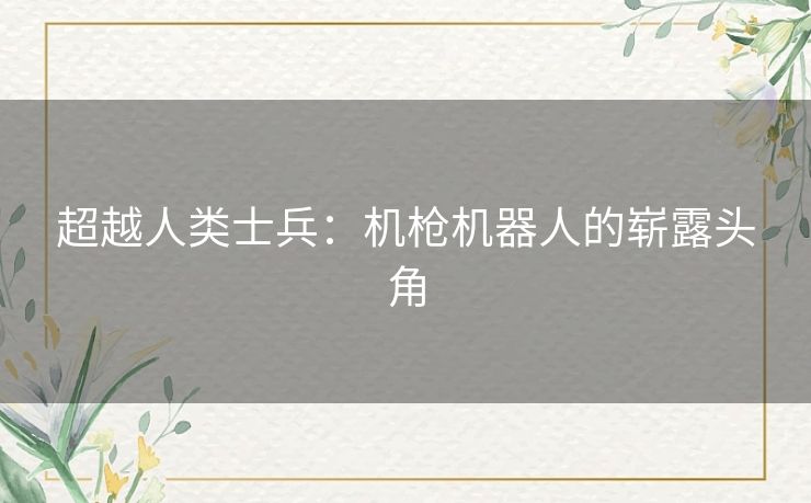 超越人类士兵：机枪机器人的崭露头角