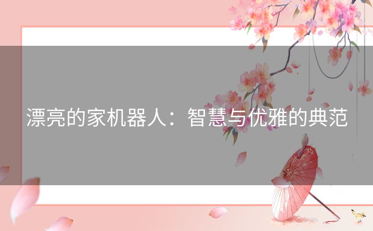 漂亮的家机器人：智慧与优雅的典范