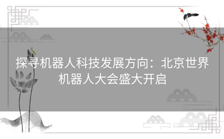 探寻机器人科技发展方向：北京世界机器人大会盛大开启