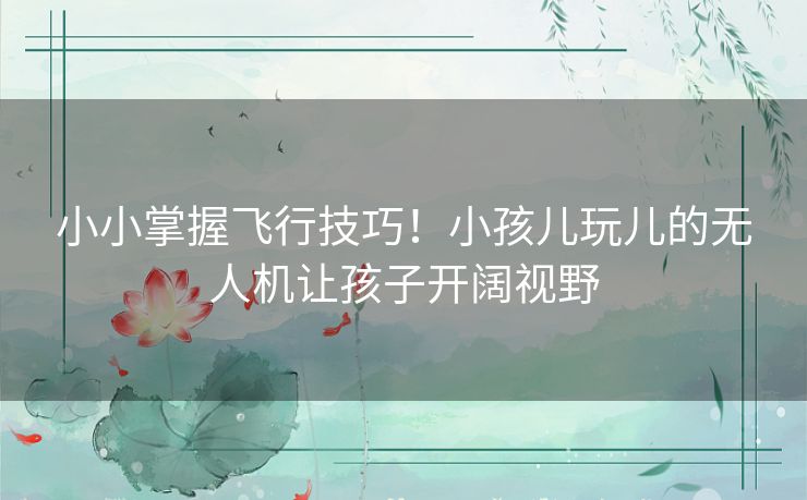 小小掌握飞行技巧！小孩儿玩儿的无人机让孩子开阔视野