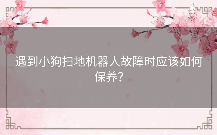 遇到小狗扫地机器人故障时应该如何保养？
