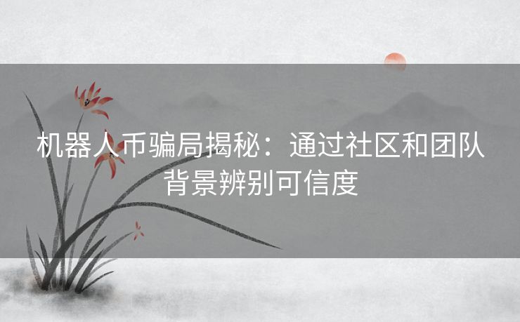 机器人币骗局揭秘：通过社区和团队背景辨别可信度