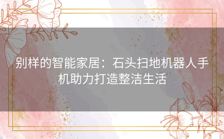 别样的智能家居：石头扫地机器人手机助力打造整洁生活