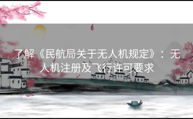 了解《民航局关于无人机规定》：无人机注册及飞行许可要求