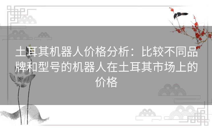 土耳其机器人价格分析：比较不同品牌和型号的机器人在土耳其市场上的价格