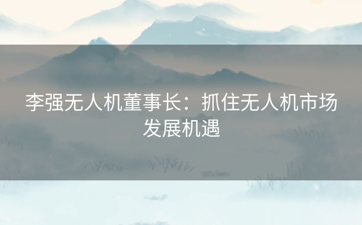 李强无人机董事长：抓住无人机市场发展机遇