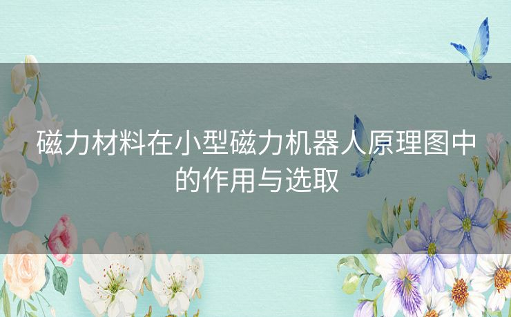 磁力材料在小型磁力机器人原理图中的作用与选取
