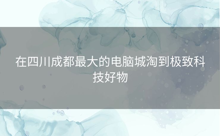 在四川成都最大的电脑城淘到极致科技好物