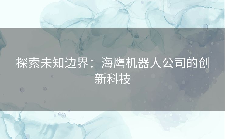 探索未知边界：海鹰机器人公司的创新科技