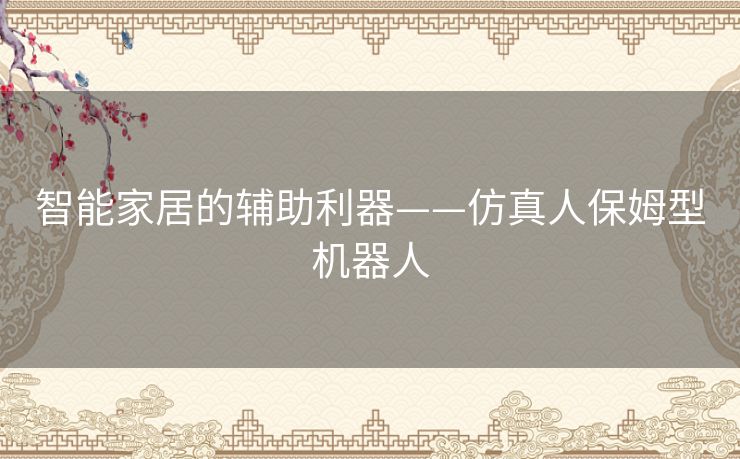 智能家居的辅助利器——仿真人保姆型机器人