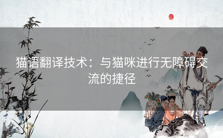 猫语翻译技术：与猫咪进行无障碍交流的捷径