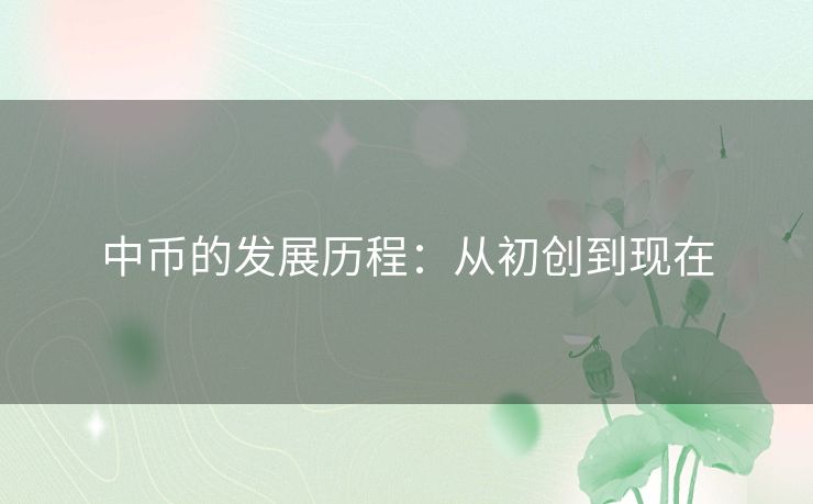 中币的发展历程：从初创到现在