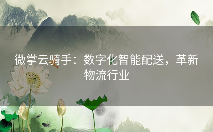 微掌云骑手：数字化智能配送，革新物流行业