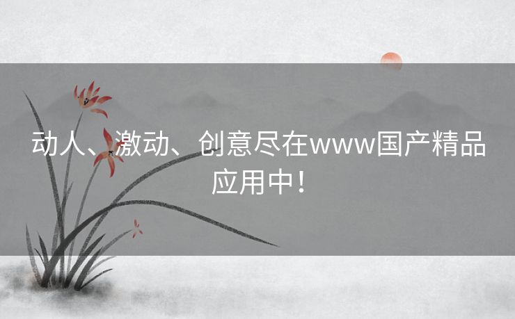 动人、激动、创意尽在www国产精品应用中！
