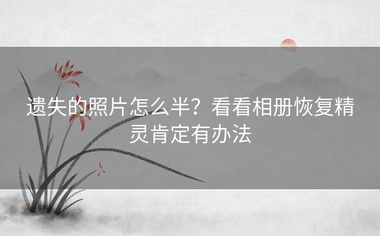 遗失的照片怎么半？看看相册恢复精灵肯定有办法