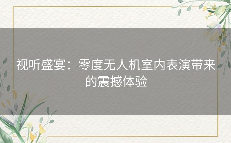 视听盛宴：零度无人机室内表演带来的震撼体验