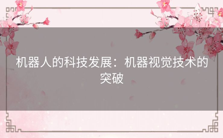机器人的科技发展：机器视觉技术的突破