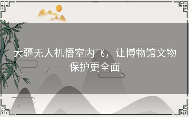 大疆无人机悟室内飞，让博物馆文物保护更全面