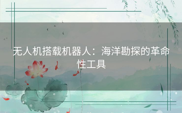 无人机搭载机器人：海洋勘探的革命性工具