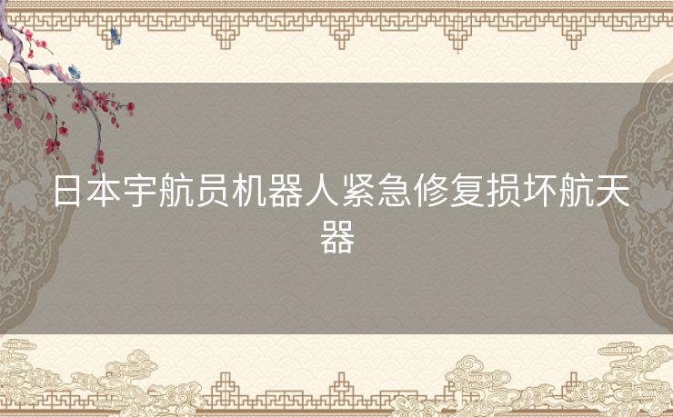日本宇航员机器人紧急修复损坏航天器