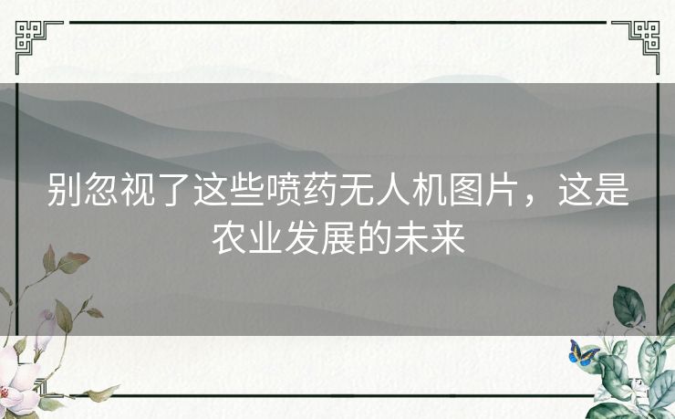 别忽视了这些喷药无人机图片，这是农业发展的未来