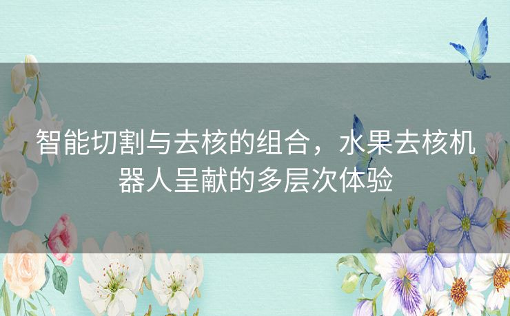 智能切割与去核的组合，水果去核机器人呈献的多层次体验